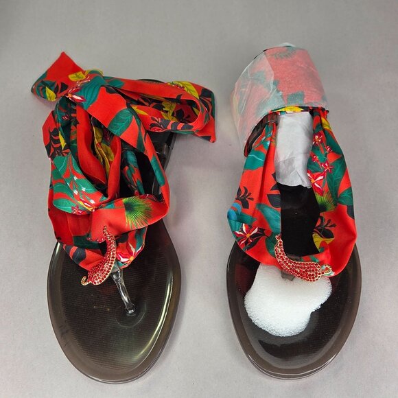 NWT I.N.C. International Concepts Women's Malanaf Scarf Tie-up Thong Sandals - Picture 3 of 6